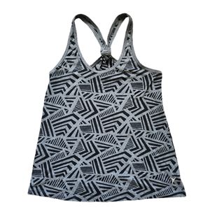 Old Navy Active Racerback Black & Grey Geometric Work Out Tank - Small